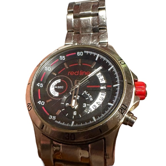 Red Line Men’s Watch Stainless Steel Water Resistant Mineral Crystal Chronograph - Picture 2 of 16